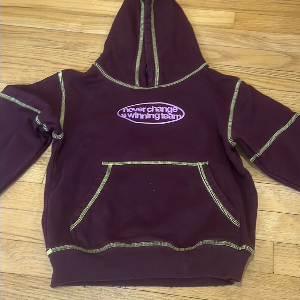Overtime Maroon Kids Hoodie Size Small